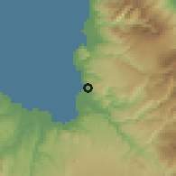 Shaded relief of the 60 km around Villanueva, drawn from the GMTED2010 grid