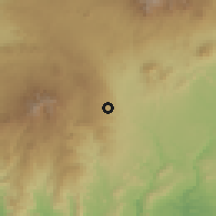 Shaded relief of the 60 km around Wao, drawn from the GMTED2010 grid