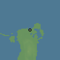 Shaded relief of the 57 km around 'Īsā, drawn from the GMTED2010 grid