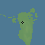 Shaded relief of the 57 km around Madīnat H̨amad, drawn from the GMTED2010 grid