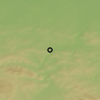 Shaded relief of the 50 km around Czchów, drawn from the GMTED2010 grid