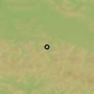 Shaded relief of the 50 km around Dukla, drawn from the GMTED2010 grid