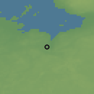 Shaded relief of the 48 km around Dzierzgoń, drawn from the GMTED2010 grid