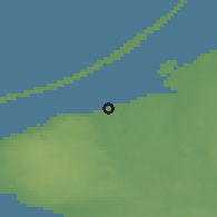 Shaded relief of the 48 km around Frombork, drawn from the GMTED2010 grid