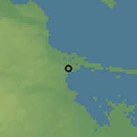 Shaded relief of the 48 km around Gdańsk, drawn from the GMTED2010 grid
