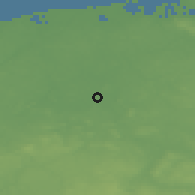 Shaded relief of the 48 km around Białogard, drawn from the GMTED2010 grid