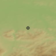 Shaded relief of the 50 km around Andrychów, drawn from the GMTED2010 grid