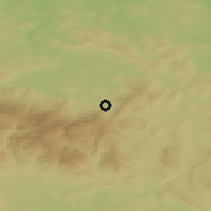 Shaded relief of the 49 km around Kowary, drawn from the GMTED2010 grid