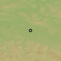 Shaded relief of the 50 km around Krosno, drawn from the GMTED2010 grid