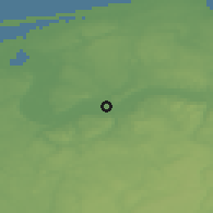 Shaded relief of the 48 km around Lębork, drawn from the GMTED2010 grid