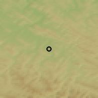 Shaded relief of the 50 km around Lesko, drawn from the GMTED2010 grid