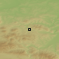 Shaded relief of the 50 km around Limanowa, drawn from the GMTED2010 grid