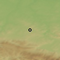 Shaded relief of the 49 km around Lubomierz, drawn from the GMTED2010 grid