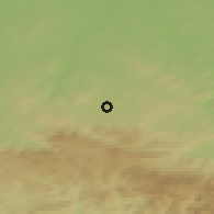 Shaded relief of the 49 km around Mirsk, drawn from the GMTED2010 grid