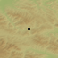 Shaded relief of the 50 km around Muszyna, drawn from the GMTED2010 grid
