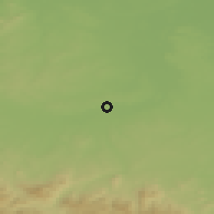 Shaded relief of the 49 km around Nysa, drawn from the GMTED2010 grid