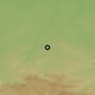Shaded relief of the 49 km around Olszyna, drawn from the GMTED2010 grid