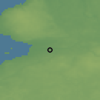 Shaded relief of the 48 km around Pasłęk, drawn from the GMTED2010 grid