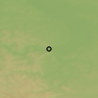 Shaded relief of the 50 km around Peremyshl, drawn from the GMTED2010 grid