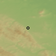 Shaded relief of the 49 km around Pieszyce, drawn from the GMTED2010 grid