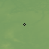 Shaded relief of the 49 km around Poniec, drawn from the GMTED2010 grid