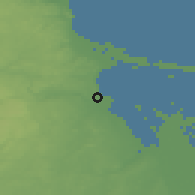 Shaded relief of the 48 km around Pruszcz Gdański, drawn from the GMTED2010 grid