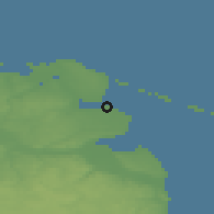 Shaded relief of the 48 km around Puck, drawn from the GMTED2010 grid