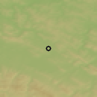 Shaded relief of the 50 km around Brzozów, drawn from the GMTED2010 grid