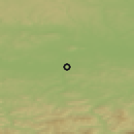 Shaded relief of the 50 km around Skawina, drawn from the GMTED2010 grid