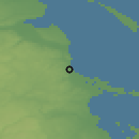 Shaded relief of the 48 km around Sopot, drawn from the GMTED2010 grid