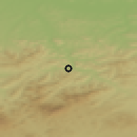 Shaded relief of the 50 km around Sucha Beskidzka, drawn from the GMTED2010 grid