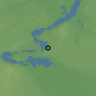 Shaded relief of the 48 km around Cedynia, drawn from the GMTED2010 grid