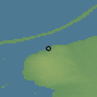 Shaded relief of the 48 km around Tolkmicko, drawn from the GMTED2010 grid