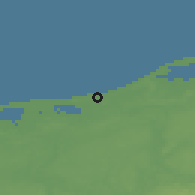 Shaded relief of the 48 km around Ustka, drawn from the GMTED2010 grid