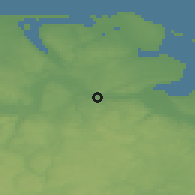 Shaded relief of the 48 km around Wejherowo, drawn from the GMTED2010 grid