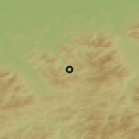 Shaded relief of the 50 km around Wisła, drawn from the GMTED2010 grid