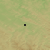 Shaded relief of the 50 km around Zagórz, drawn from the GMTED2010 grid