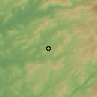 Shaded relief of the 53 km around Candoso, drawn from the GMTED2010 grid