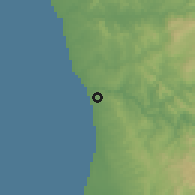 Shaded relief of the 53 km around Canidelo, drawn from the GMTED2010 grid