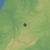 Shaded relief of the 53 km around Caranguejeira, drawn from the GMTED2010 grid