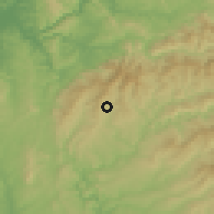 Shaded relief of the 53 km around Castanheira de Pêra, drawn from the GMTED2010 grid