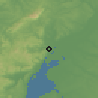 Shaded relief of the 54 km around Castanheira do Ribatejo, drawn from the GMTED2010 grid
