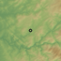 Shaded relief of the 53 km around Castelões de Cepeda, drawn from the GMTED2010 grid