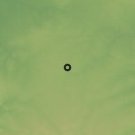 Shaded relief of the 54 km around Castro Verde, drawn from the GMTED2010 grid