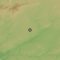 Shaded relief of the 53 km around Alcains, drawn from the GMTED2010 grid