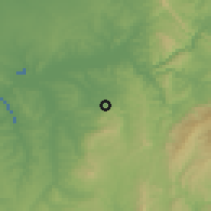 Shaded relief of the 53 km around Condeixa-A-Nova, drawn from the GMTED2010 grid