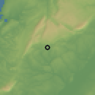 Shaded relief of the 53 km around Alcanede, drawn from the GMTED2010 grid