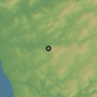 Shaded relief of the 53 km around Couto, drawn from the GMTED2010 grid