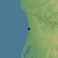 Shaded relief of the 53 km around Espinho, drawn from the GMTED2010 grid