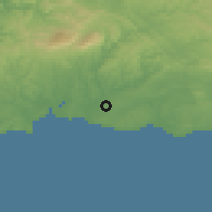 Shaded relief of the 54 km around Estômbar, drawn from the GMTED2010 grid